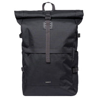 Sandqvist Icon Rolltop - Rucksack L 16" 65 cm erw. (black/ black with black leather) - Markenkoffer