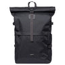 Sandqvist Icon Rolltop - Rucksack L 16" 65 cm erw. (black/ black with black leather)