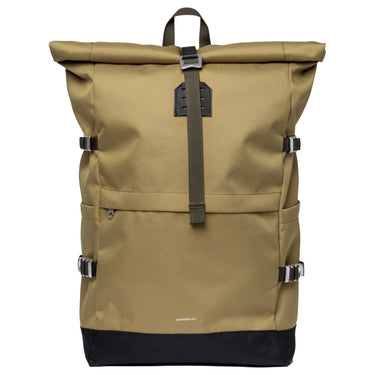 Sandqvist Icon Rolltop - Rucksack L 16" 65 cm erw. (olive drab with black leather) - Markenkoffer
