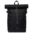 Sandqvist Icon Rolltop - Rucksack M 14" 60 cm (black/ black with black leather)