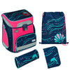 Scooli EasyFit Glow DIN - Set di Zaini Scolastici 5 pezzi (Dotty Dolphin)