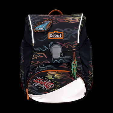 Scout Alpha Exklusiv Safety Light - Schulranzen Set 5tlg. (Flames) - Markenkoffer