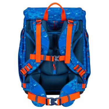 Scout Alpha Exklusiv Superflash - Schulranzen Set 4tlg. (Blue Dino) - Markenkoffer