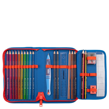 Scout Alpha Exklusiv Superflash - Schulranzen Set 4tlg. (Blue Dino) - Markenkoffer