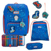 Scout Genius Exklusiv Superflash - Set di Zaini Scolastici 4 pezzi (Blue Dino)