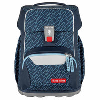 Step by Step Basis - Schulranzen Set 4tlg. (Blue Lines) - Markenkoffer