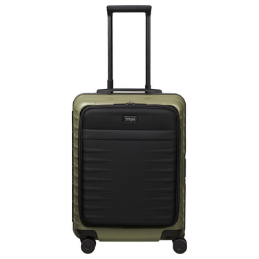 TITAN OVERSEAS - 4 - Rollen - Kabinentrolley S 55/23cm mit Vortasche (forest green, 55/23 cm) - Markenkoffer
