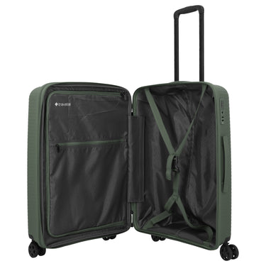 Travelite Air Stripe - 4 - Rollen - Trolley 66 cm erw. (green) - Markenkoffer