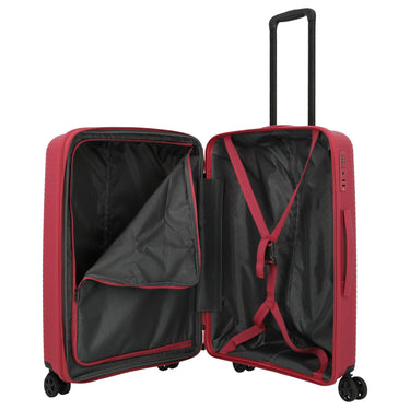 Travelite Air Stripe - 4 - Rollen - Trolley 66 cm erw. (red) - Markenkoffer