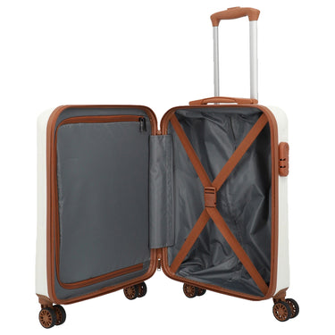 Travelite Bali - 4 - Rollen - Kabinentrolley S 55 cm (weiß/cognac) - Markenkoffer