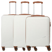Travelite Bali - 4 - Rollen Trolley Set 3tlg. (weiß/cognac) - Markenkoffer