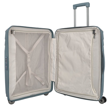 Travelite Elvaa - 4 - Rollen - Trolley M 66 cm erw (blaugrau) - Markenkoffer