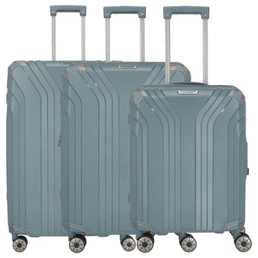 Travelite Elvaa - 4 - Rollen - Trolley Set 3 tlg. (blaugrau) - Markenkoffer