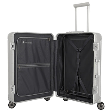 Travelite Next - 4 - Rollen - Trolley M 67 cm (silber) - Markenkoffer