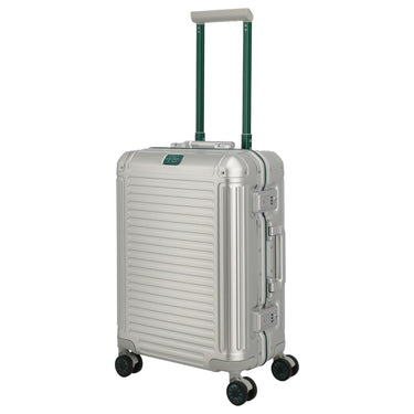 Travelite Next 75 Jahre Jubiläums - Edition - 4 - Rollen - Kabinentrolley S 55 cm (silber - grün) - Markenkoffer