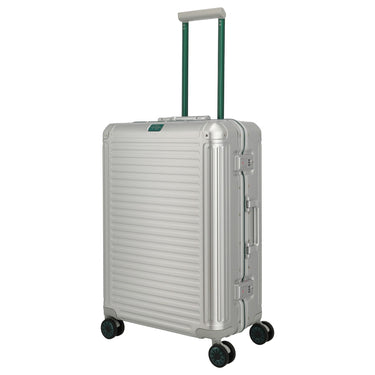 Travelite Next 75 Jahre Jubiläums - Edition - 4 - Rollen - Trolley M 67 cm (silber - grün) - Markenkoffer