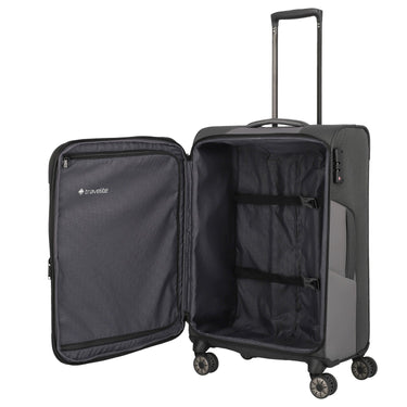 Travelite Viia - 4 - Rollen - Trolley M 67 cm erw. (Schiefer) - Markenkoffer