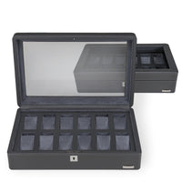 Windrose Tempura - Uhrenkoffer (für 12 Uhren) 38 cm (grau) - Markenkoffer